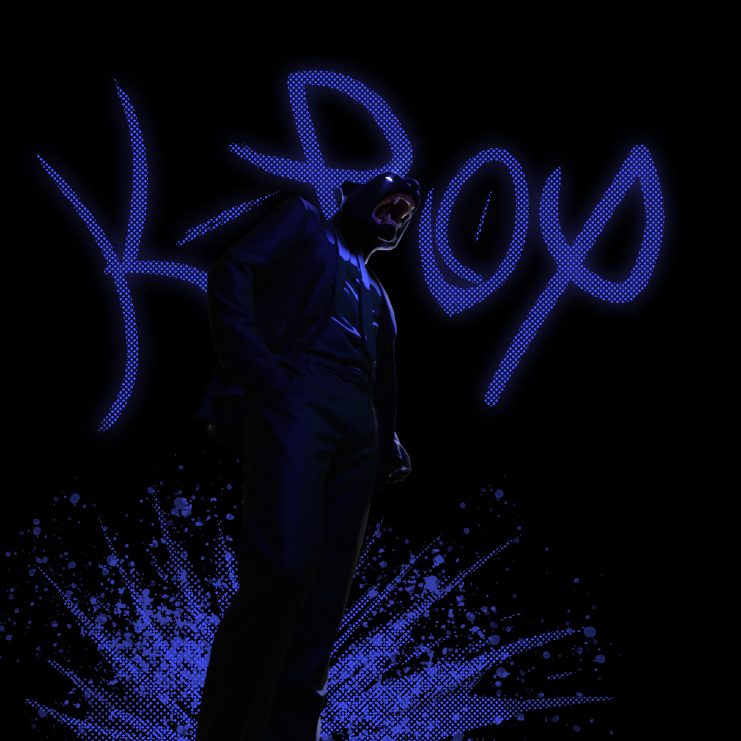Painterly illustration of an anthropormophic panther in a suit